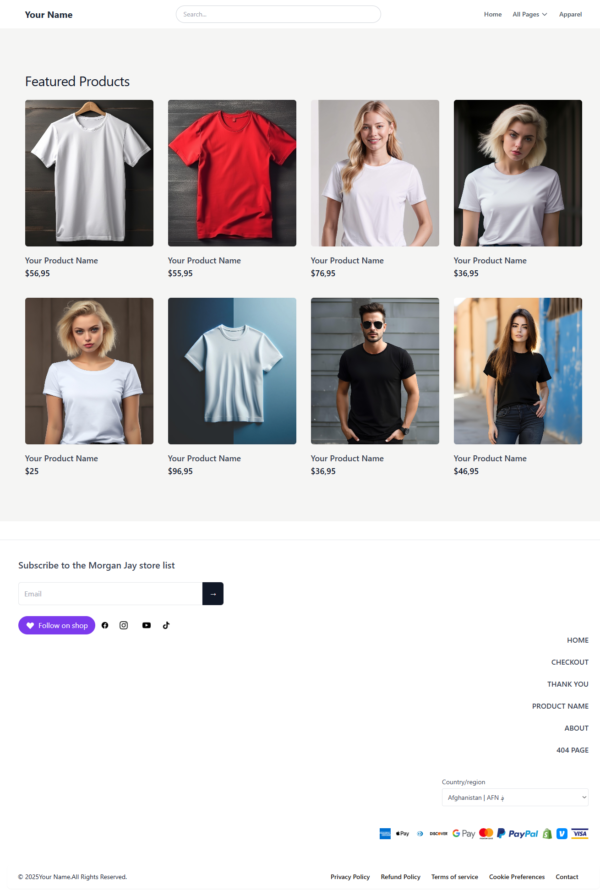 Simple HTML e-commerce Template