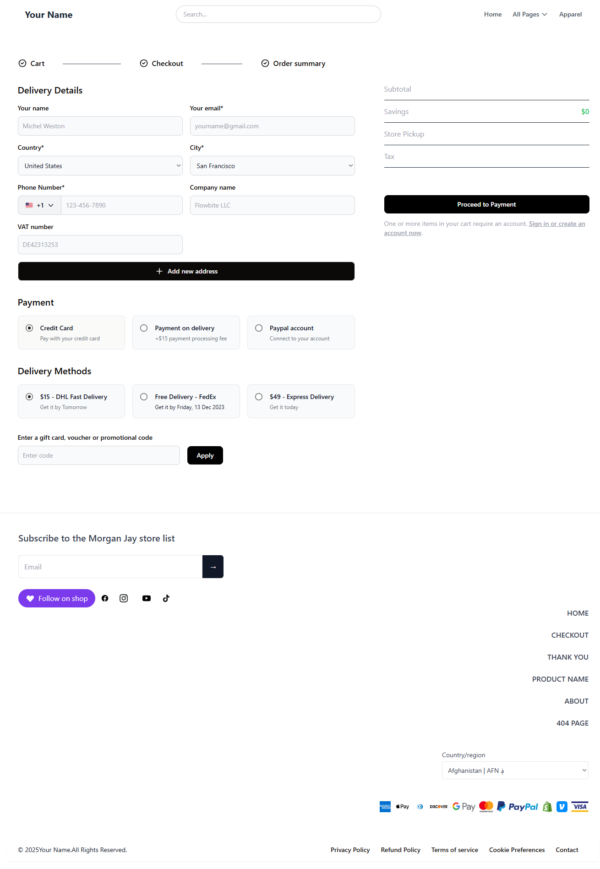 Simple HTML e-commerce Template