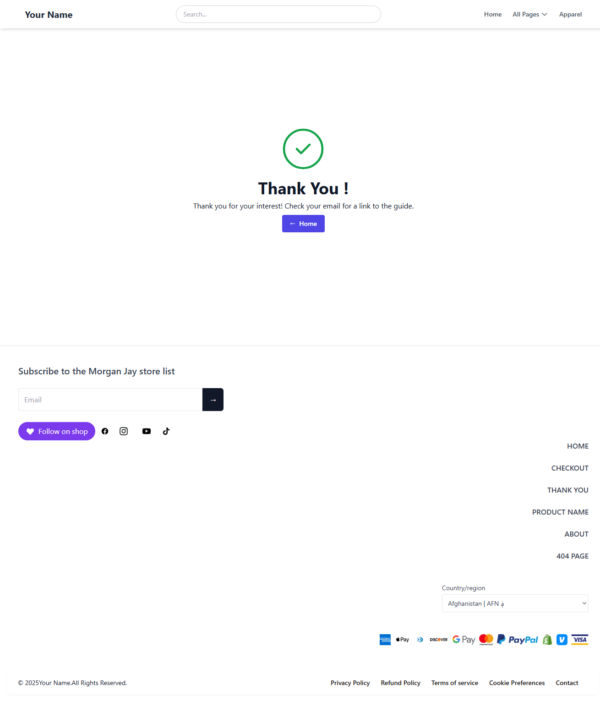 Simple HTML e-commerce Template
