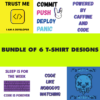 5+ Coding Design – Premium Casual Style Design Packs, Trendy T-shirt Design Pack, Pop Culture, Urban Wear, Coding T-shirt Prints Design.