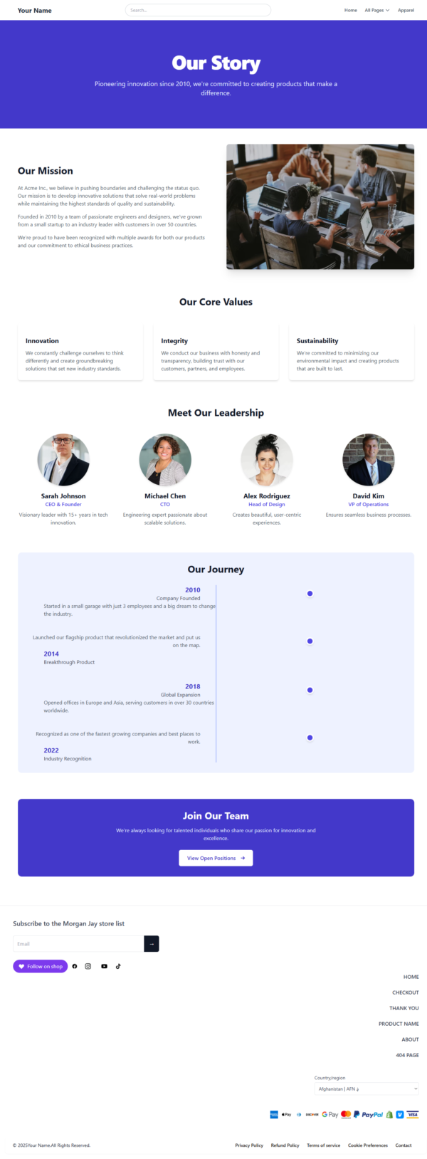 Simple HTML e-commerce Template