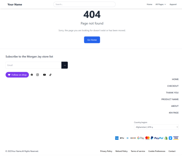 Simple HTML e-commerce Template